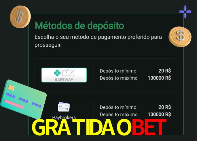 O cassino GRATIDAOBETbet oferece uma grande variedade de métodos de pagamento